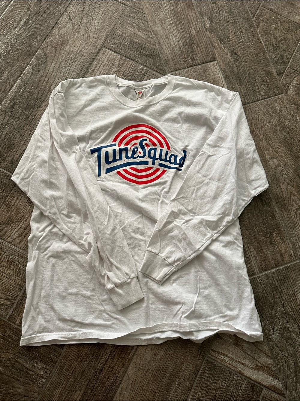 Fruit of the Loom White Long-Sleeve TuneSquad Graphic Tee